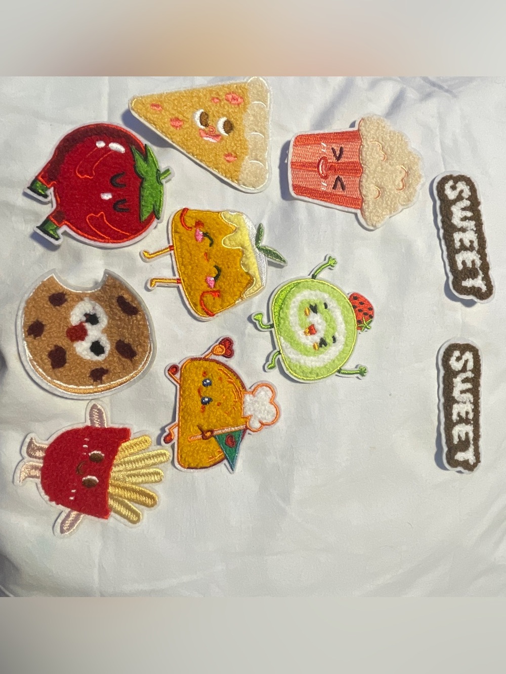 Kawaii Food Embroidered Iron-On Patches - Mixed Colors